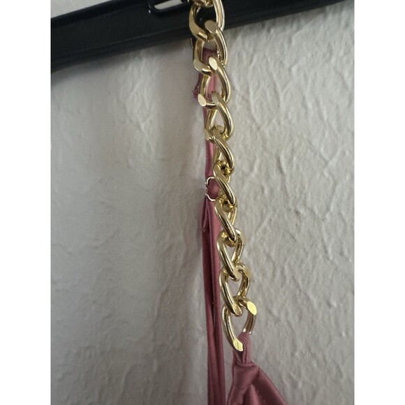 Michael Kors Women\'s Chain-Strap Ruffled Slip Dress dusty rose satin silky S